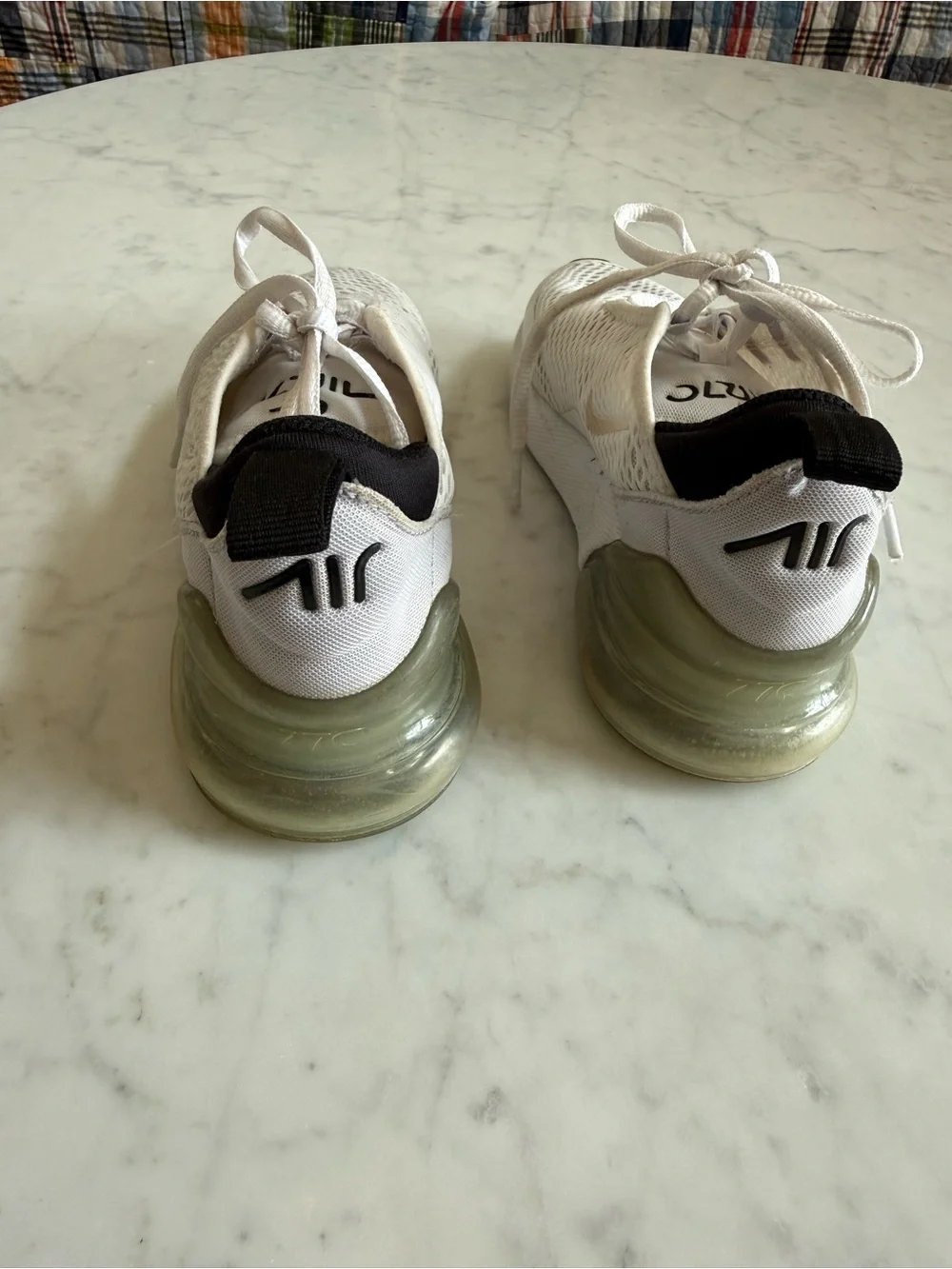 Nike Air Max 270 Kids White Black Sneakers Youth 2Y